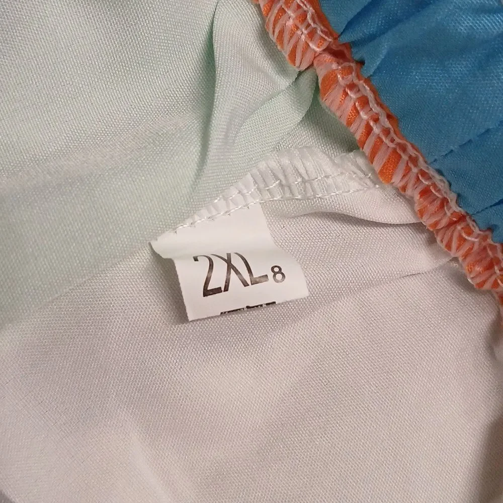 Paradise Inn Tropical Beachy Y2K lounge pajama set  shirt shorts  Sz 2XL  NWOT
